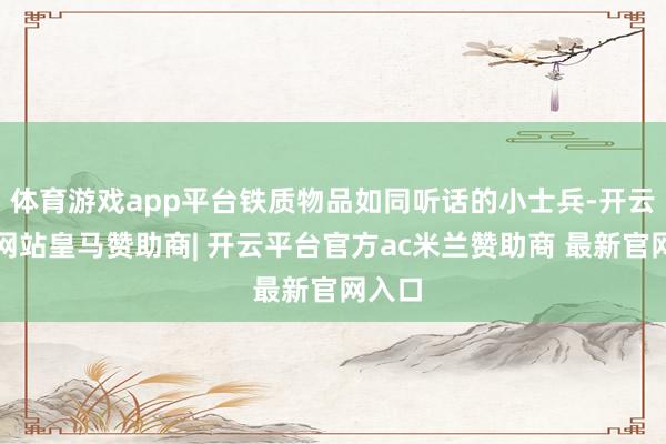 体育游戏app平台铁质物品如同听话的小士兵-开云平台网站皇马赞助商| 开云平台官方ac米兰赞助商 最新官网入口