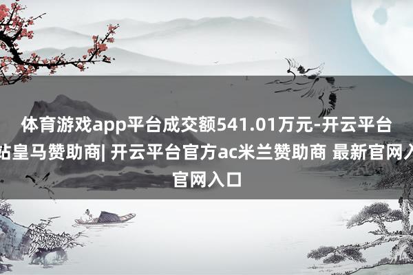 体育游戏app平台成交额541.01万元-开云平台网站皇马赞助商| 开云平台官方ac米兰赞助商 最新官网入口