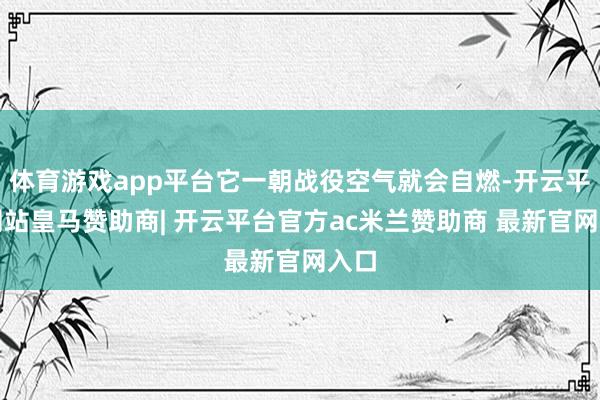体育游戏app平台它一朝战役空气就会自燃-开云平台网站皇马赞助商| 开云平台官方ac米兰赞助商 最新官网入口
